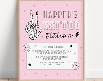 Bad Two The Bone Birthday Tattoo Station Sign, Second Birthday, Bad To The Bone, 2nd Birthday, Bad 2 The Bone, Halloween Birthday, A171