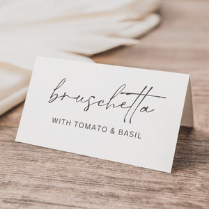 Buffetkaartsjabloon, bewerkbare voedselkaart, buffettentkaart, afdrukbaar buffet, voedseletiketkaart, voedselkaart, minimalistische buffetkaart, A141, A155