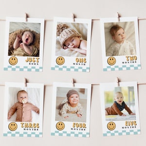 One Happy Dude Photo Banner | Printable First Year Milestone Photos Banner | Instant Download | 102