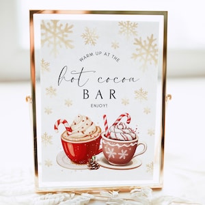 Printable Hot Cocoa Bar Sign, Hot Chocolate Bar, Hot Chocolate Sign, Hot Cocoa Sign, Hot Cocoa Bar, Instant Download, Printable Sign