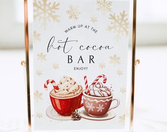 Printable Hot Cocoa Bar Sign, Hot Chocolate Bar, Hot Chocolate Sign, Hot Cocoa Sign, Hot Cocoa Bar, Instant Download, Printable Sign