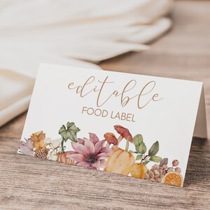 Thanksgiving Food Label Template Autumn Table Decor - Etsy