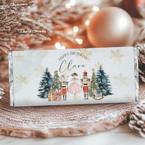 Nutcracker Birthday Candy Bar Wrapper, Sugar Plum Fairy, Chocolate Wrapper, Nutcracker Ballet, Nutcracker Party, Christmas Birthday, A156