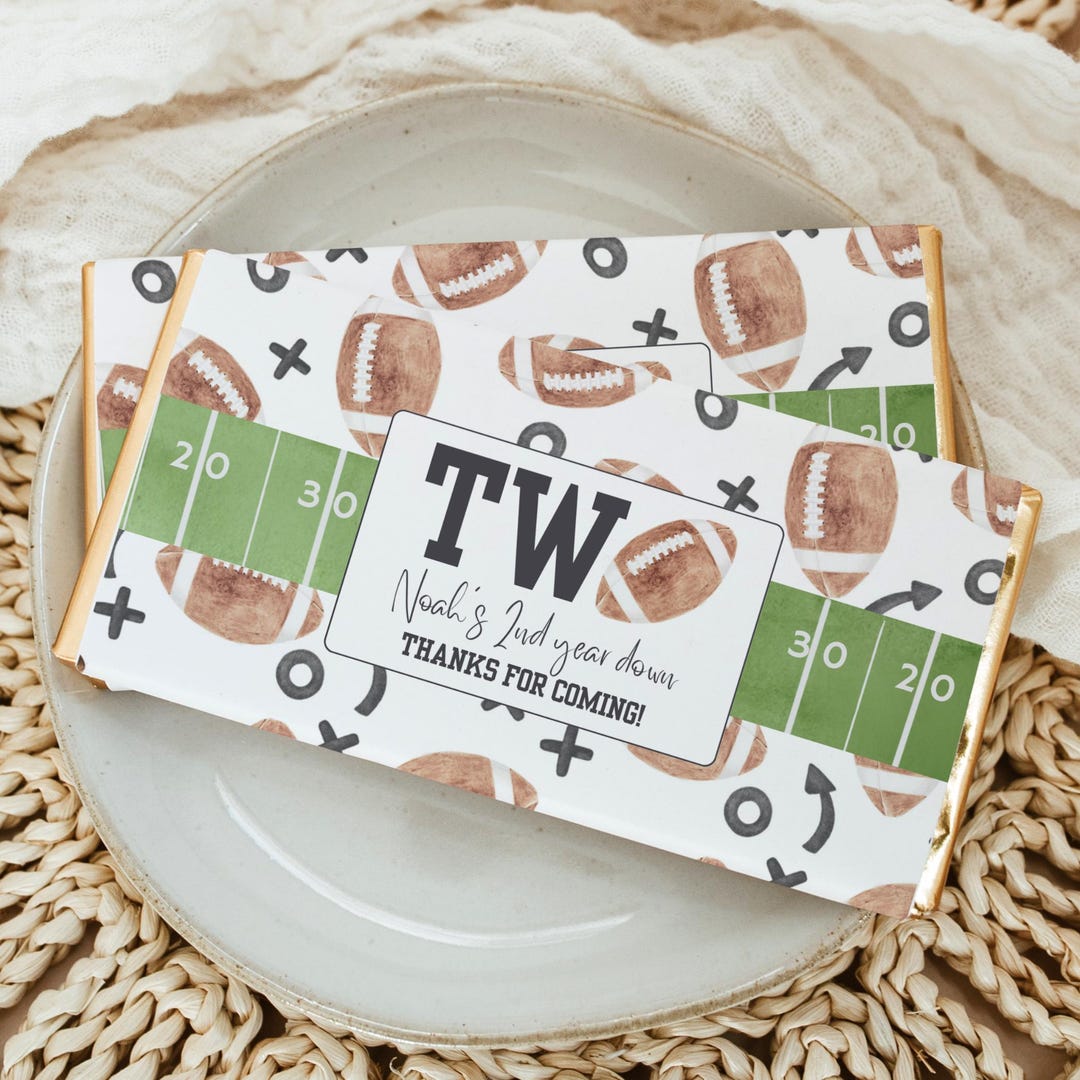 Football Birthday Candy Bar Wrapper, Football Party, Chocolate Wrapper ...