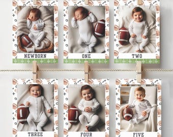 Football Birthday Monthly Photo Banner, Photo Banner, Football Banner, Birthday Banner, Milestone Banner, First Year Down, A143