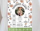 Football Birthday Milestone Poster, First Year Down, Football Party, First Birthday, Sports Birthday, 1st Birthday, Milestone Sign, A143