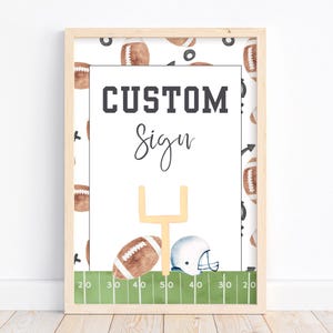 Football Birthday Custom Sign 5x7, Instant Download, Editable Template, Football Party Sign, Football Party, Sign Template, Football, A143
