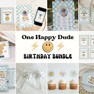 One Happy Dude Birthday Party Bundle | Instant Download | Editable Templates | A102