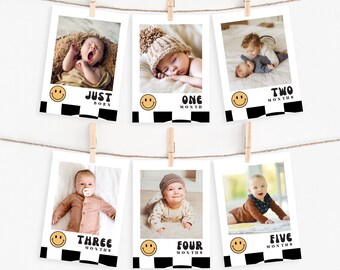 One Happy Dude Photo Banner | Printable First Year Milestone Photos Banner | Instant Download | A126