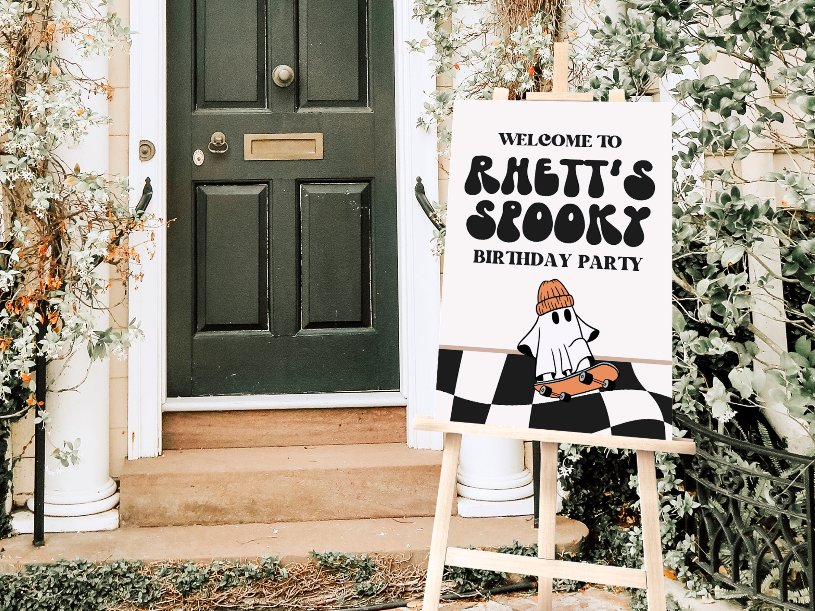 Halloween Birthday Welcome Sign, Spooky One, Two Spooky, Halloween ...
