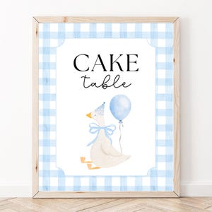 One Silly Goose Cake Table Sign, Goose Birthday, Editable Template, First Birthday, Silly Goose Birthday, 1st Birthday Sign, A161