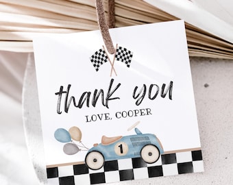 Racecar Birthday, Thank You Tags, Race Car Birthday, Fast One Birthday, Favor Tags, Party Favors, First Birthday, Race Car Party, A137