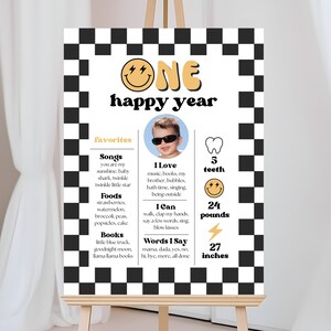 One Happy Dude , 1st Birthday Milestone, Boy First Birthday, Happy Dude Birthday, Milestone Poster, Smiley Face Birthday