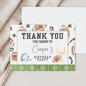 Cartão de agradecimento do primeiro ano, Aniversário do futebol, Obrigado do futebol, Festa do futebol, Download instantâneo, Primeiro aniversário, Obrigado, A143