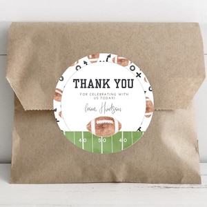 Etiqueta de recuerdo para fiesta de cumpleaños de fútbol, calcomanía para golosinas, plantilla editable, descarga instantánea (2&quot;, 2.5&quot; y 3&quot;) A143