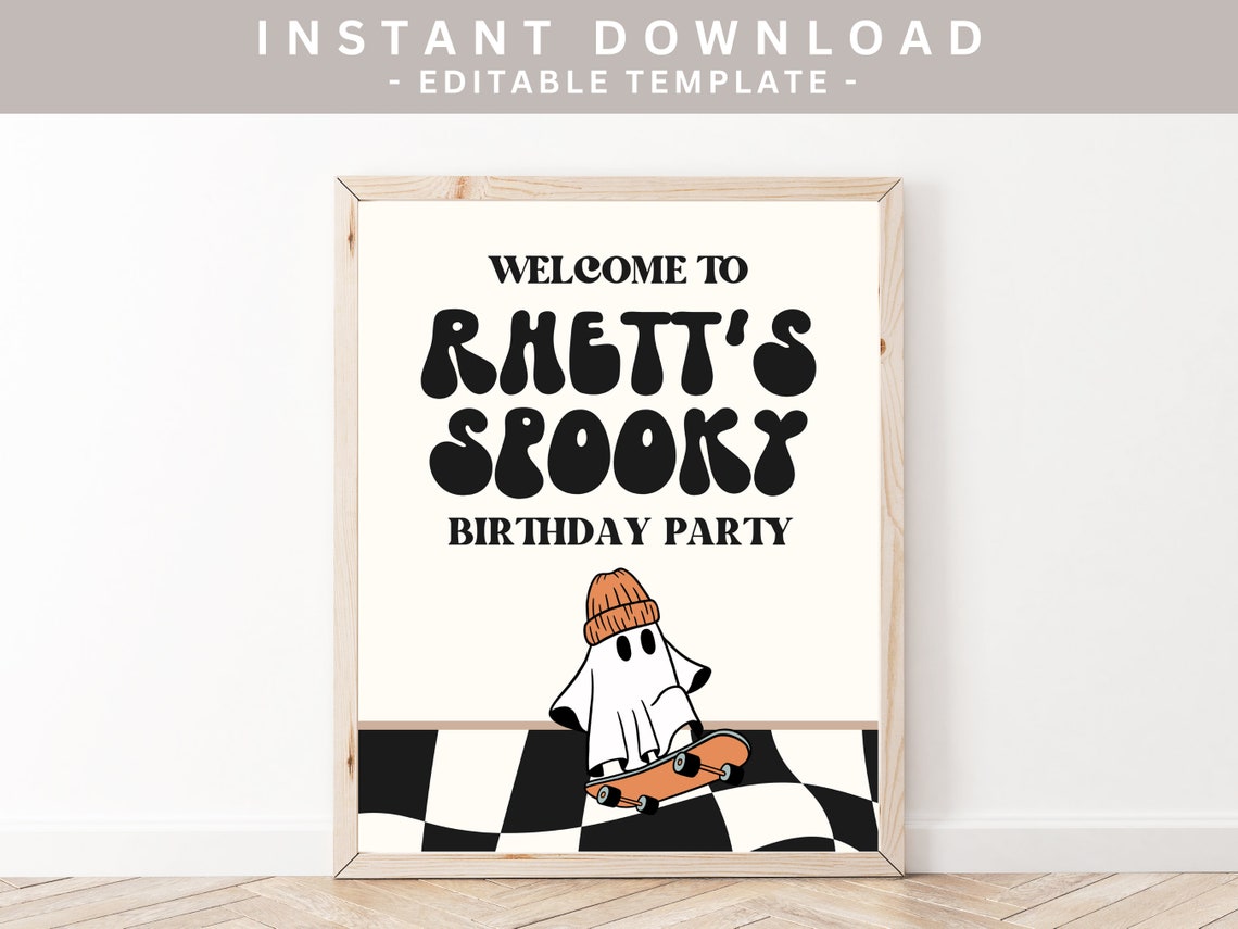 Halloween Birthday Welcome Sign, Spooky One, Two Spooky, Halloween ...