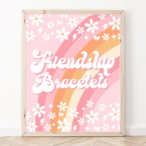 Groovy Birthday Friendship Bracelets Sign, Instant Download, Retro Birthday, Daisy Birthday, Hippie Birthday, Groovy Birthday, A142