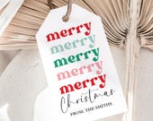 Printable Christmas Favor Tags, Editable Template, Holiday Gift Tags, Merry Christmas Tags, Christmas Gift Tags, Cookies Exchange Tags