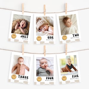 One Happy Dude Photo Banner, Printable First Year Milestone Photos Banner, One Happy Dude Party, Boy 1st Birthday, Instant Download, A113