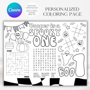 Spooky One Coloring Page, Instant Download, Halloween Coloring ...