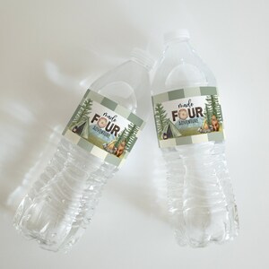 Happy Camper Birthday Party Printable Water Bottle Label Template ...