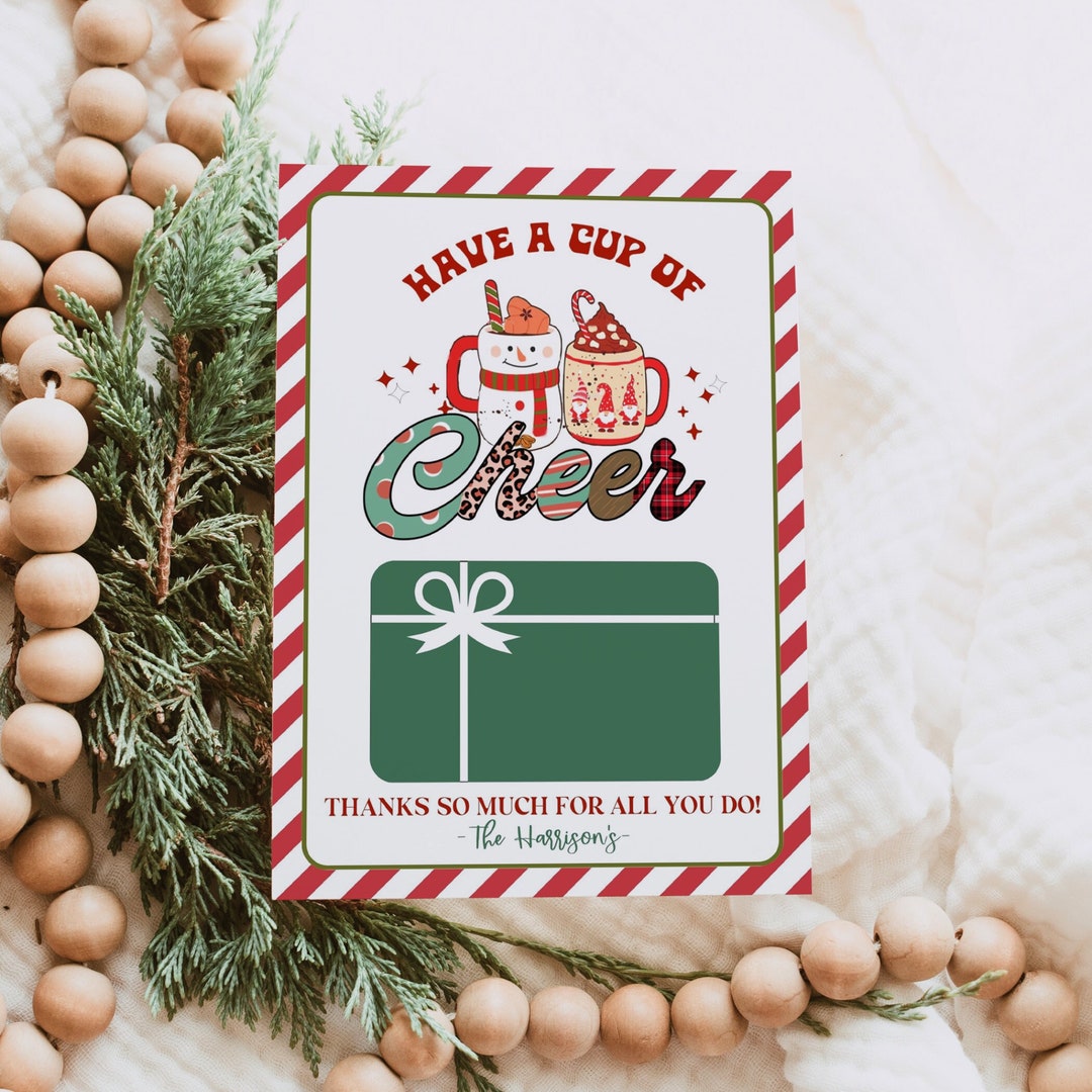 Printable Coffee Gift Card Holder Template | Christmas Card | Teacher ...