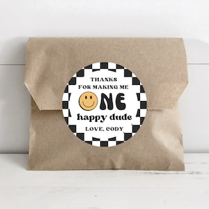 One Happy Dude Birthday Party Favor Tags, Instant Download