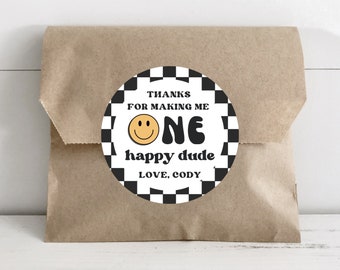 One Happy Dude Birthday Party Favor Tags, Instant Download
