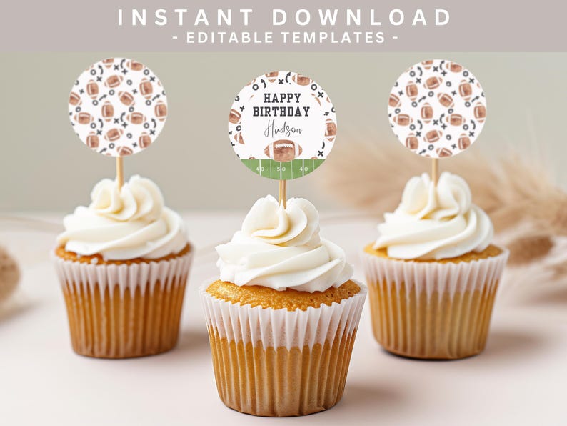 Football Birthday, 1st Birthday Bundle, First Year Down, First Birthday, Football Party, Football Invitation, Instant Download, A101 image 9