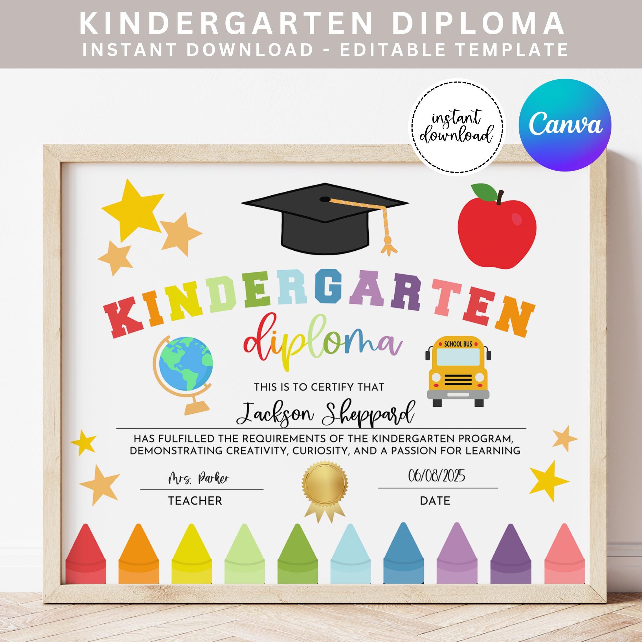 Preschool Graduation Template - Etsy, image size:2100x2100