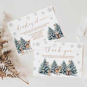 Carte de douche d'affichage pour baby shower, baby shower hiver, baby shower flocon de neige, baby shower bois d'hiver, A158