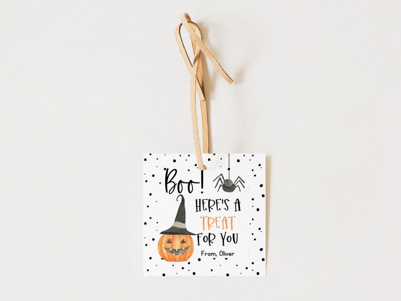 Boo Halloween Treat Tag Editable Instant Download Printable image 7