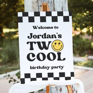 Two Cool Birthday Welcome Sign, Birthday Welcome, Second Birthday, Two ...