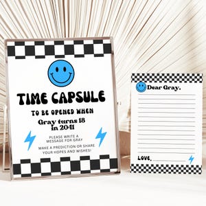One Happy Dude Time Capsule, One Happy Dude Birthday, Smiley Face Birthday, One Happy Dude Guestbook, Lightning Bolt, Instant Download