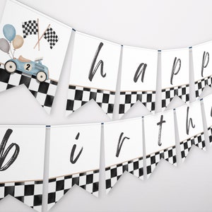 Racecar Birthday Banner, Instant Download, Race Car Party, Two Fast, Race Car Banner, Racecar Banner, Fast One Birthday, Racecar Party, A137