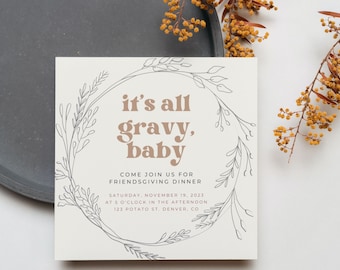 Friendsgiving Invitation | Friendsgiving Dinner | Thanksgiving | Friendsgiving Invite | Friendsgiving Party | Boho Friendsgiving