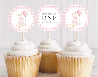 One Silly Goose Cupcake Toppers, Silly Goose Birthday, Silly Goose Decor, Silly Goose Party, Goose Cupcake Topper, First Birthday, A161