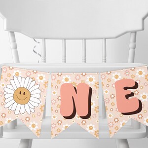 Groovy One Birthday High Chair Banner | First Birthday | Retro Birthday | Hippie Birthday | A100