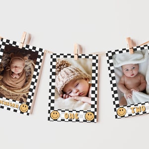 One Happy Dude Photo Banner | Printable First Year Milestone Photos Banner | Instant Download | A104
