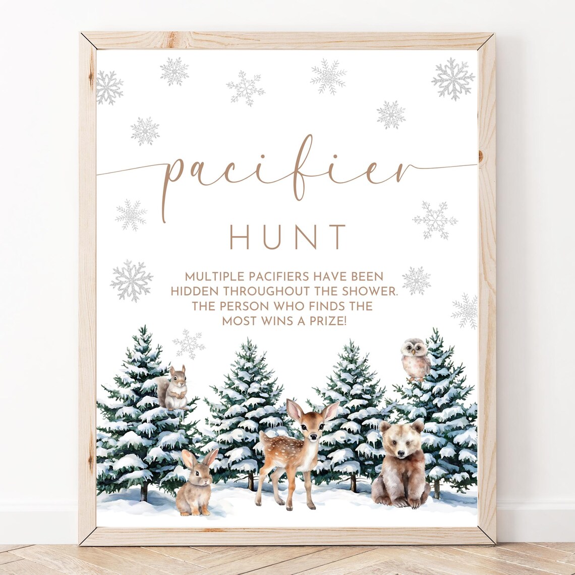 Baby Its Cold Outside Baby Shower Pacifier Hunt Sign, Winter Baby ...