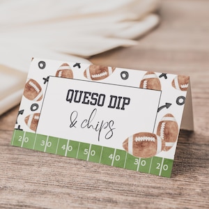 Football Party Food Labels, Football Food Tent, Football Food Label, Instant Download, Editable Template, Food Labels, A143