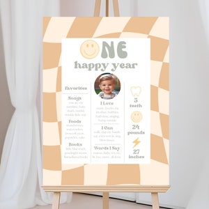 One Happy Dude, 1st Birthday Milestone, Boy First Birthday, Happy Dude Birthday, Milestone Poster, Smiley Face Birthday, A140