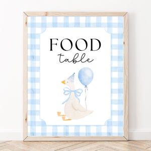 One Silly Goose Food Table Sign, Goose Birthday, Editable Template, First Birthday, Silly Goose Birthday, 1st Birthday Sign, A161