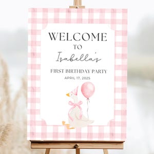 One Silly Goose Welcome Sign, Silly Goose 1st Birthday, Editable Template, First Birthday, Silly Goose Birthday, 1st Birthday Sign, A161