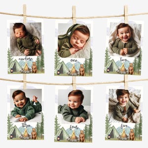 One Happy Camper Photo Banner, Printable Banner, Happy Camper Banner, 1st Birthday Banner, Camping Birthday, Monthly Photo Banner, A106