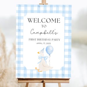 One Silly Goose Welcome Sign, Silly Goose 1st Birthday, Editable Template, First Birthday, Silly Goose Birthday, 1st Birthday Sign, A161