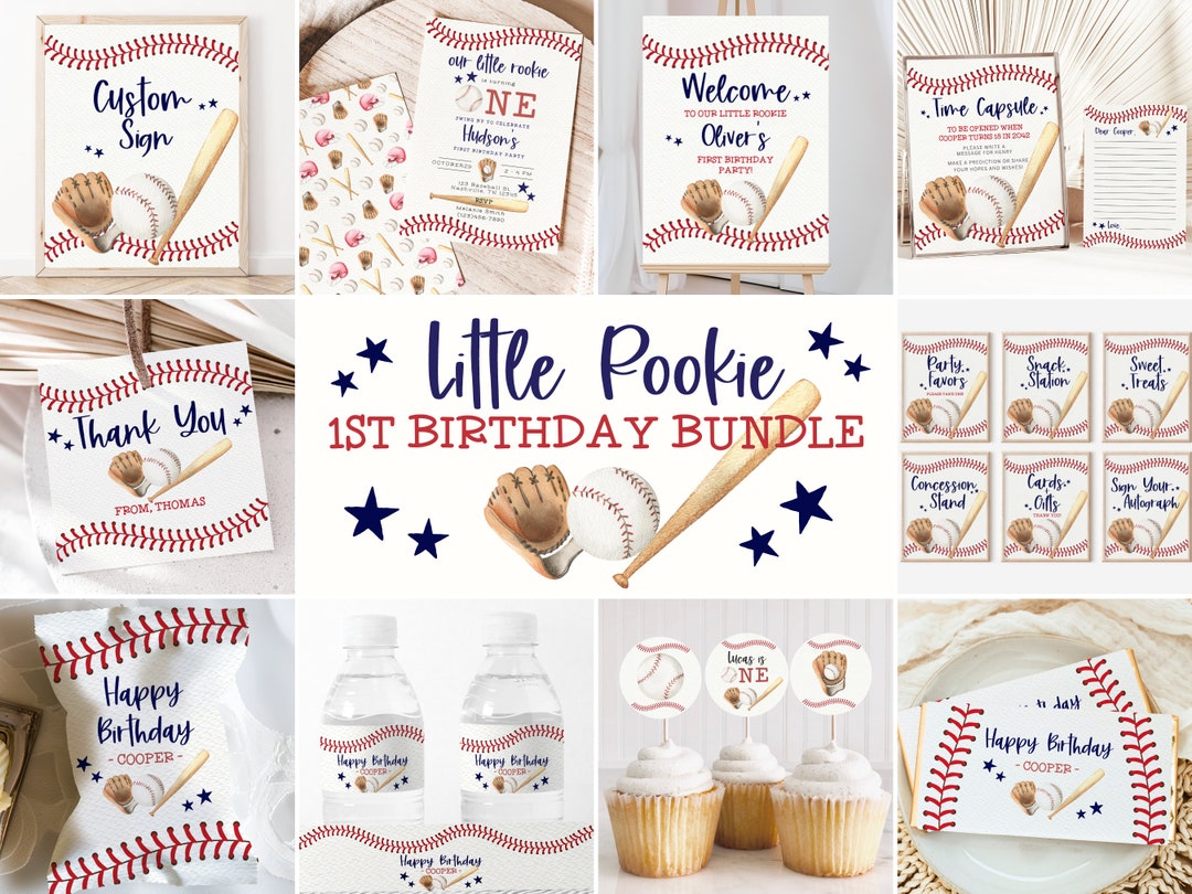 Baseball Birthday, 1st Birthday Bundle, Rookie of the Year, Rookie Year ...