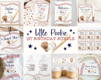 Baseball Birthday, 1st Birthday Bundle, Rookie Of The Year, Rookie Year Birthday, First Birthday, Boy 1st Birthday, Baseball Party, A105