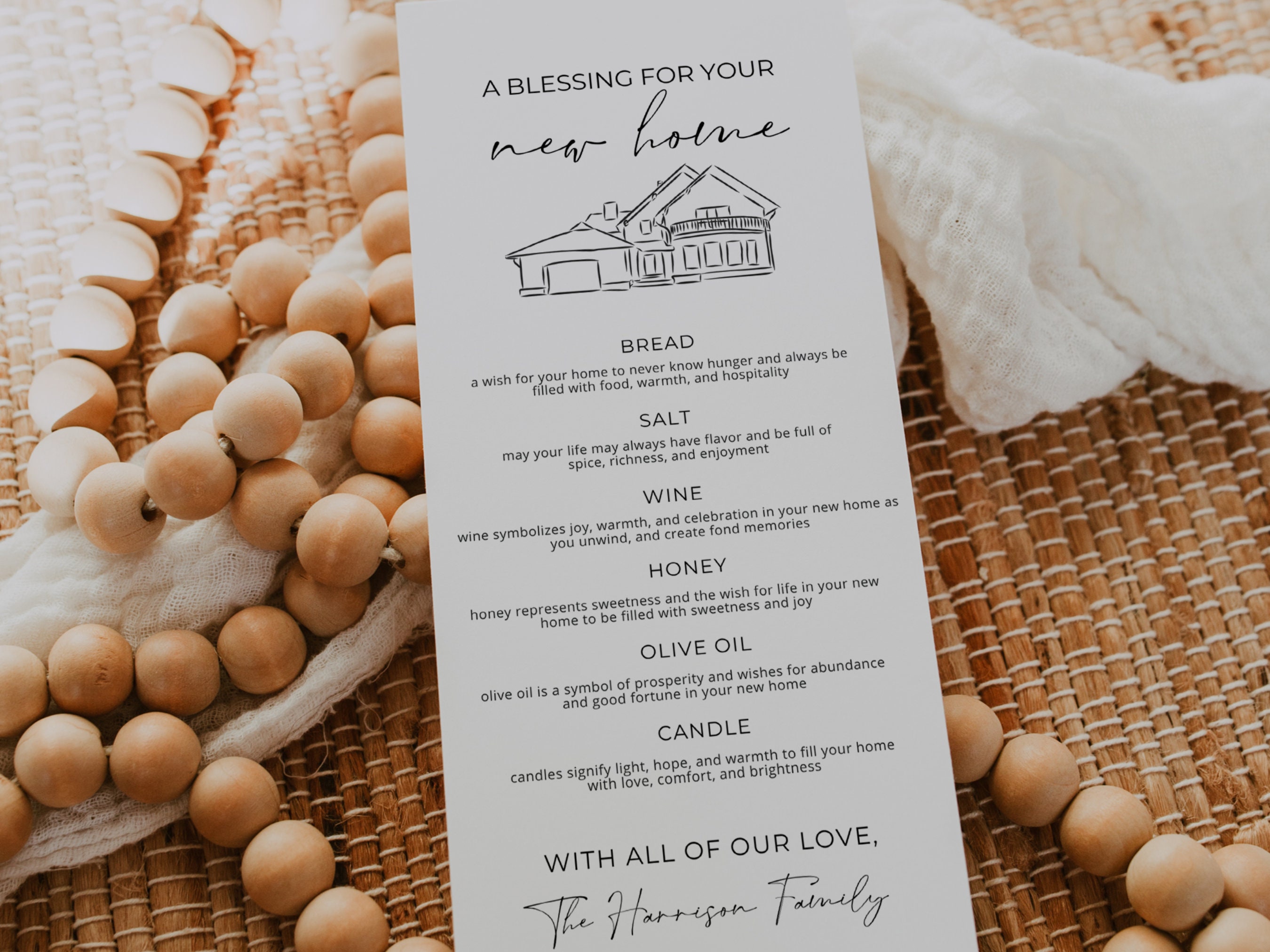 Traditional Housewarming Printable, Housewarming Gift, New Home Gift