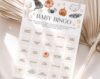 Baby Shower Bingo, Spooky Baby Shower, Baby Shower Games, Halloween Baby, Halloween Shower, Fall Baby Shower, A132